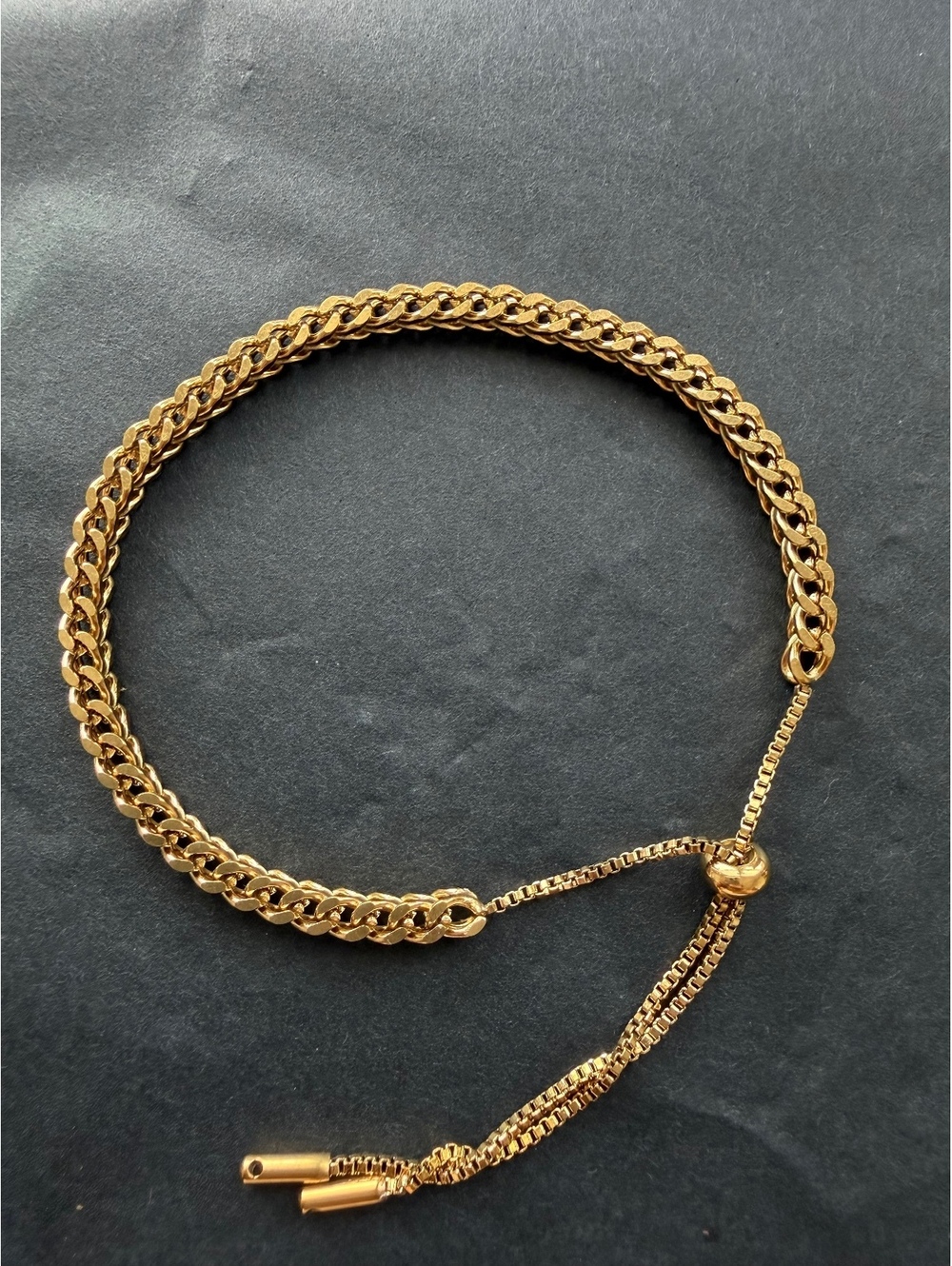 Textured Woven Chain Bracelet, 18K Gold Plated